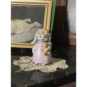 Vintage Lucy and Me Rosie with her Bear Easter Bonnet Gray Bunny Easter Dress